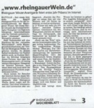 Die Internetadresse im Titel. Einer von vielen Artikeln und Meldungen die �ber das Weinportal berichteten